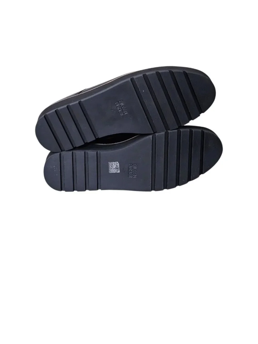 Eileen Fisher Eddy Patent Leather Platform Oxford Chunky Lug Shoes New Black 9.5